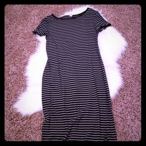 Navy Striped Maxi Dress